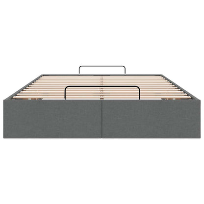 Ottoman-Bett ohne Matratze Dunkelgrau 120x200 cm Stoff