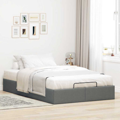 Ottoman-Bett ohne Matratze Dunkelgrau 120x200 cm Stoff