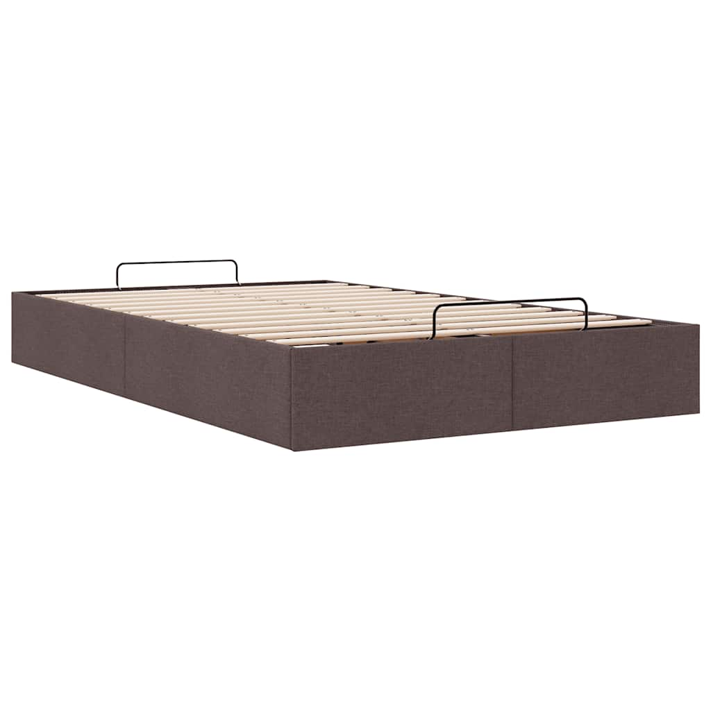 Ottoman-Bett ohne Matratze Dunkelbraun 120x200 cm Stoff