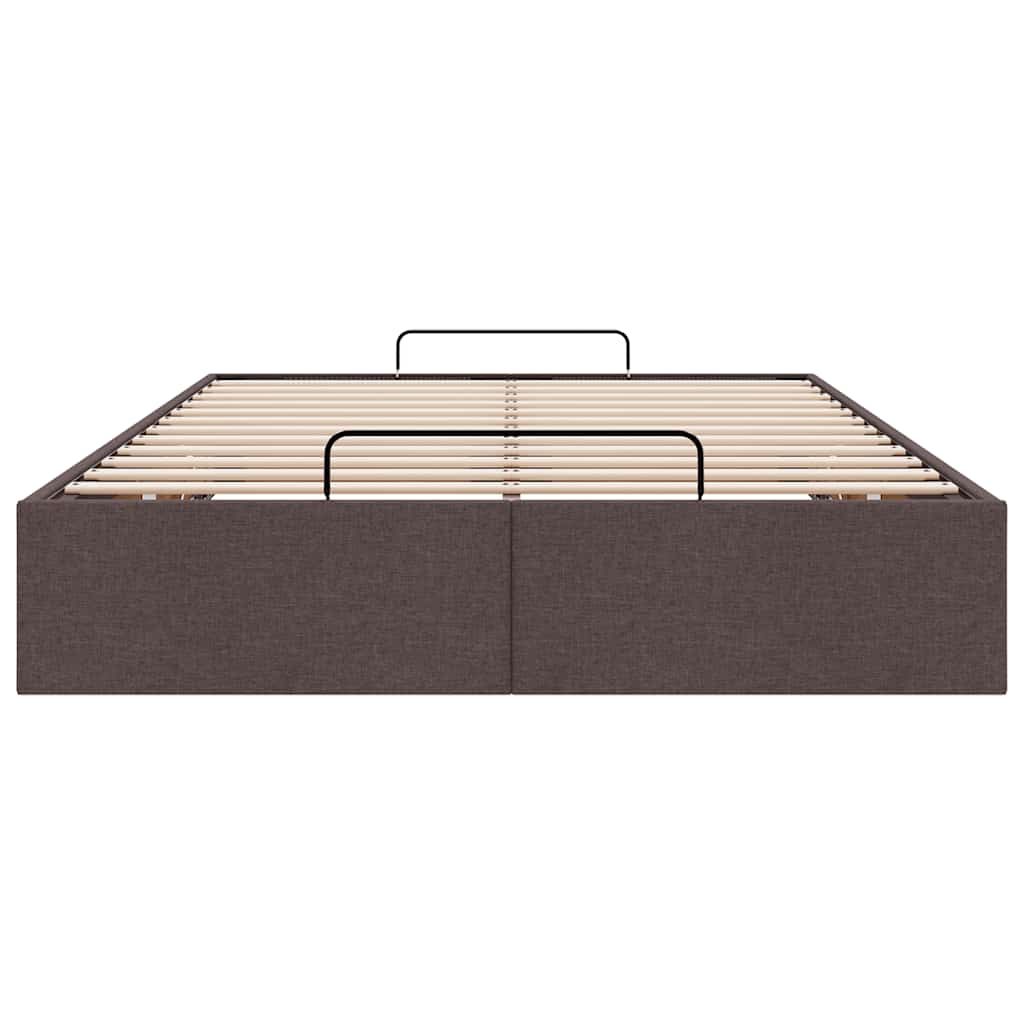 Ottoman-Bett ohne Matratze Dunkelbraun 120x200 cm Stoff