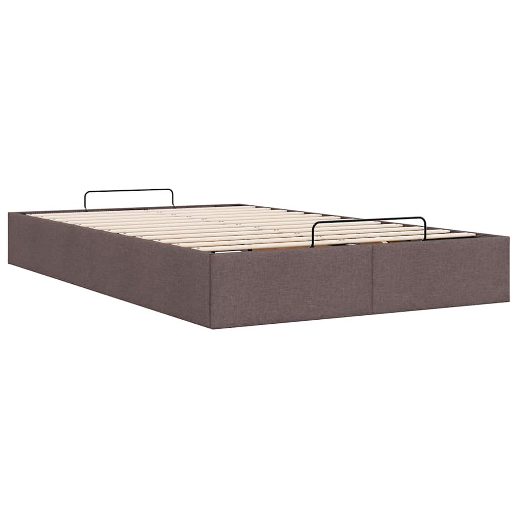 Ottoman-Bett ohne Matratze Dunkelbraun 120x200 cm Stoff