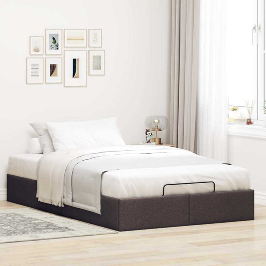 Ottoman-Bett ohne Matratze Dunkelbraun 120x200 cm Stoff