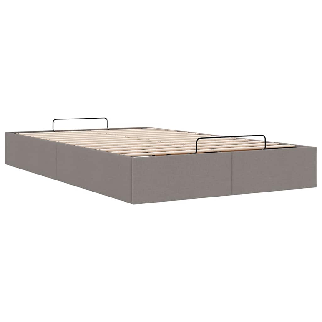 Ottoman-Bett ohne Matratze Taupe 120x200 cm Stoff