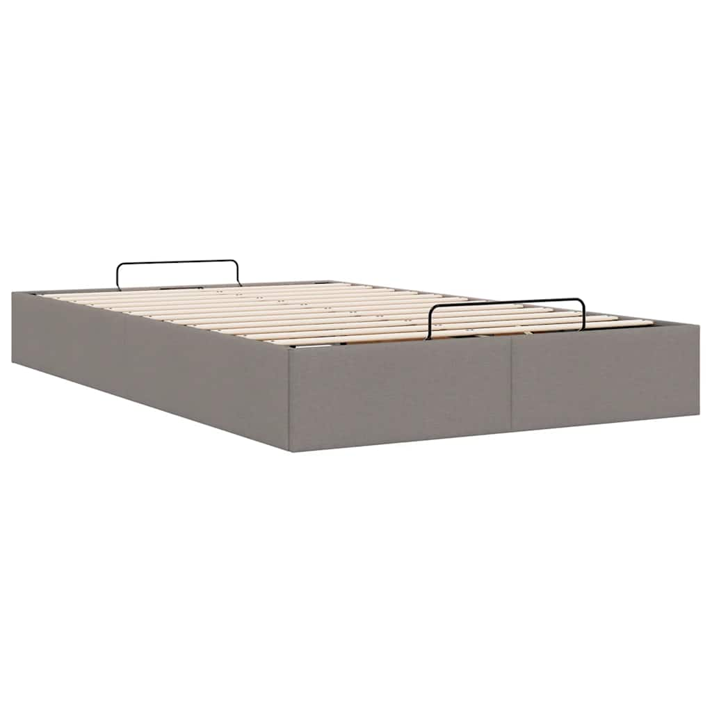 Ottoman-Bett ohne Matratze Taupe 120x200 cm Stoff