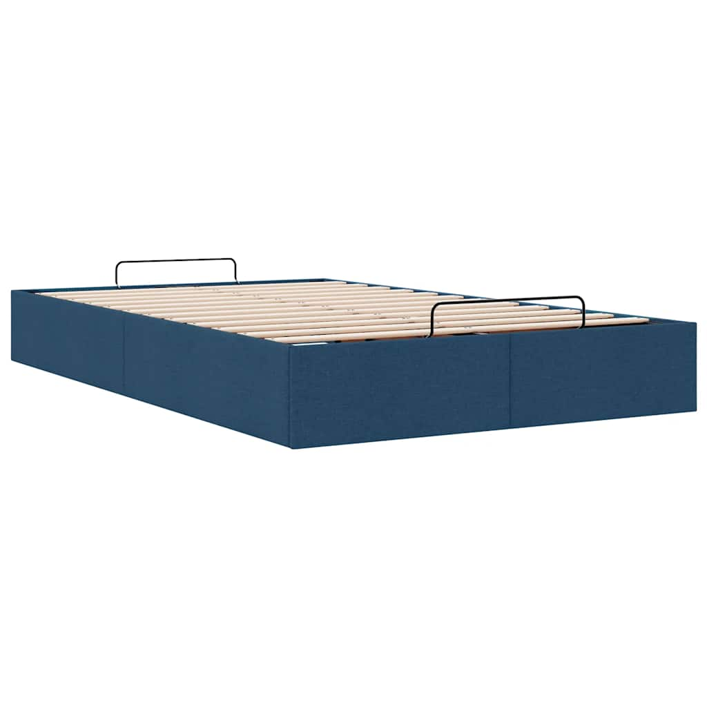 Ottoman-Bett ohne Matratze Blau 120x200 cm Stoff