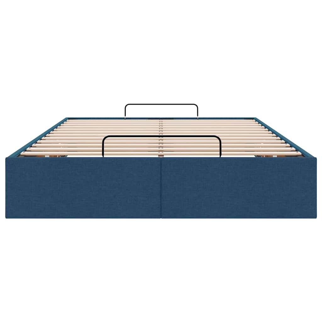 Ottoman-Bett ohne Matratze Blau 120x200 cm Stoff