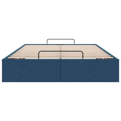 Ottoman-Bett ohne Matratze Blau 120x200 cm Stoff