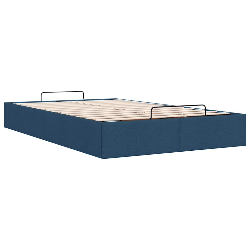 Ottoman-Bett ohne Matratze Blau 120x200 cm Stoff