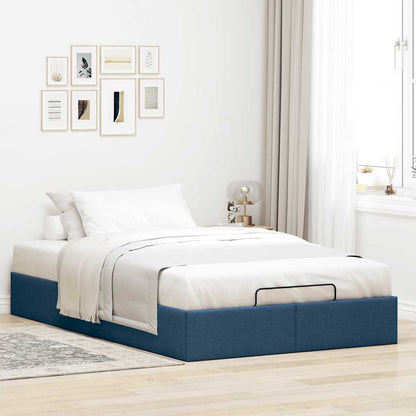 Ottoman-Bett ohne Matratze Blau 120x200 cm Stoff