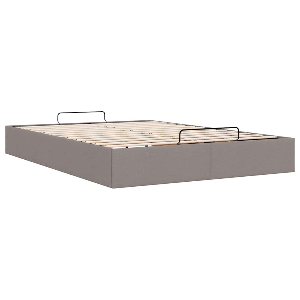 Ottoman-Bett ohne Matratze Taupe 140x190 cm Stoff