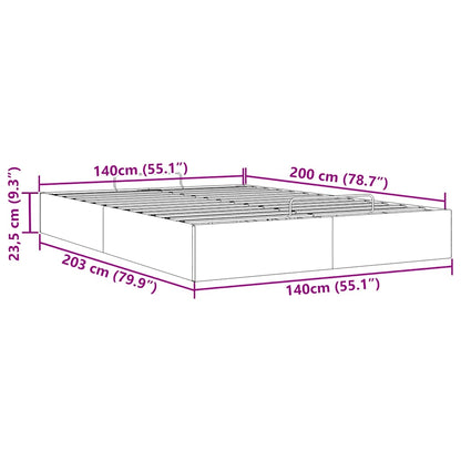 Ottoman-Bett ohne Matratze Hellgrau 140x200 cm Stoff