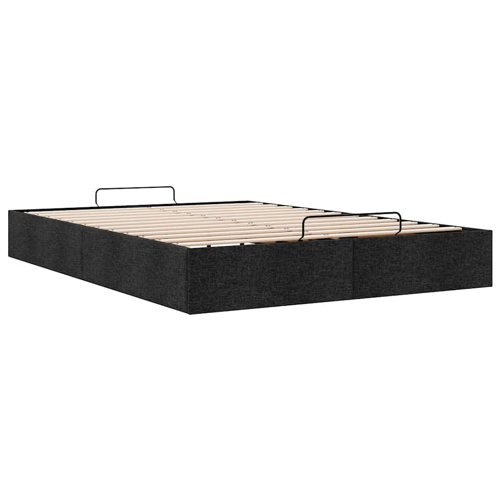 Ottoman-Bett ohne Matratze Schwarz 140x200 cm Stoff