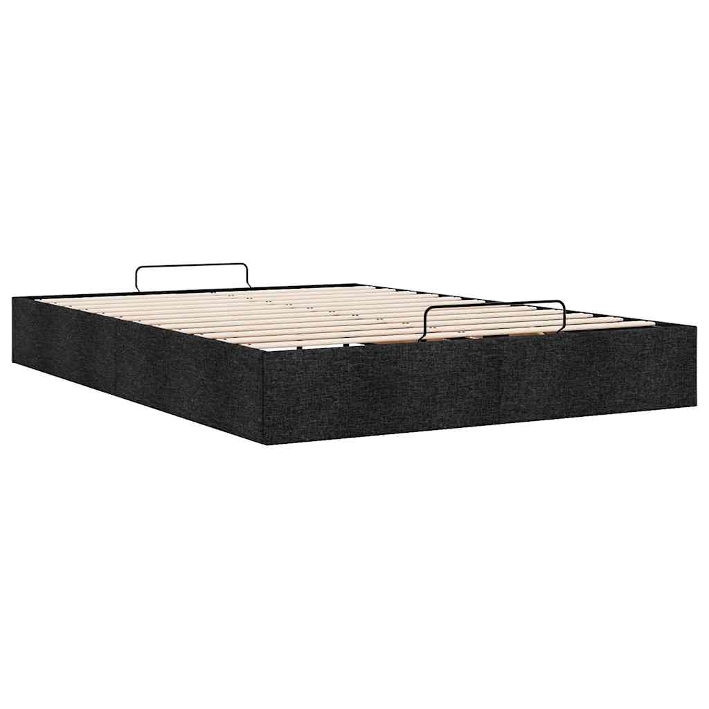 Ottoman-Bett ohne Matratze Schwarz 140x200 cm Stoff