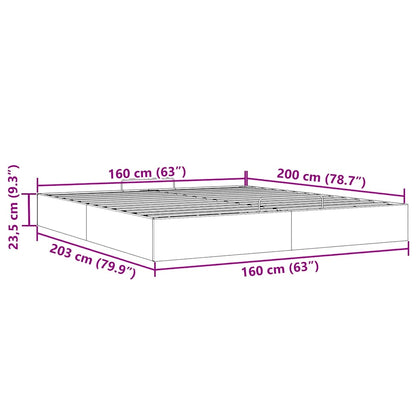 Ottoman-Bett ohne Matratze Hellgrau 160x200 cm Stoff