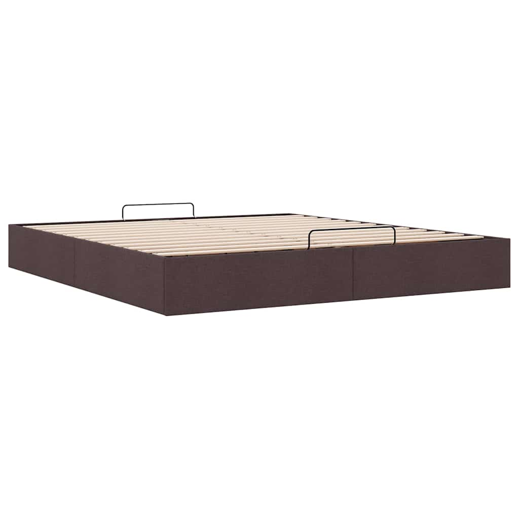 Ottoman-Bett ohne Matratze Dunkelbraun 180x200 cm Stoff