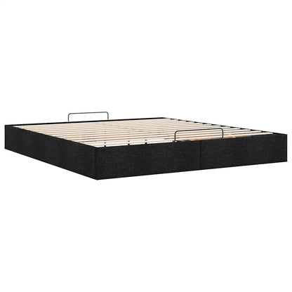 Ottoman-Bett ohne Matratze Schwarz 200x200 cm Stoff