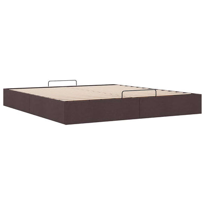 Ottoman-Bett ohne Matratze Dunkelbraun 200x200 cm Stoff