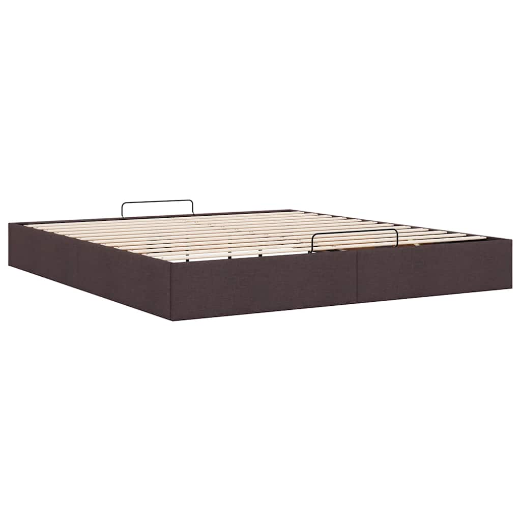 Ottoman-Bett ohne Matratze Dunkelbraun 200x200 cm Stoff