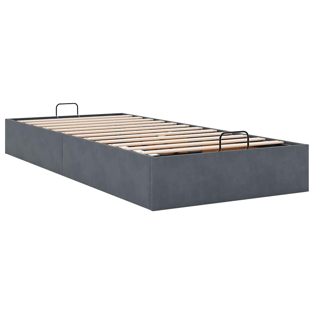 Ottoman-Bett ohne Matratze Dunkelgrau 80x200 cm Samt