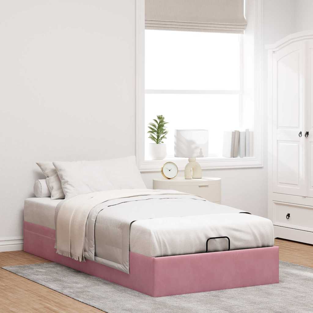 Ottoman-Bett ohne Matratze Rosa 80x200 cm Samt