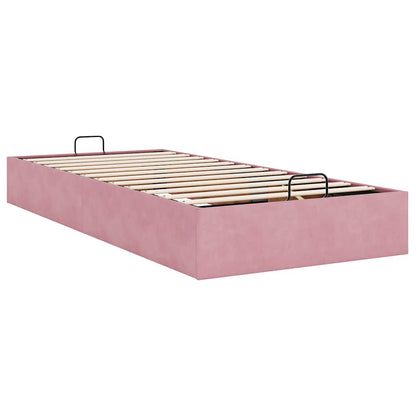 Ottoman-Bett ohne Matratze Rosa 90x190 cm Samt