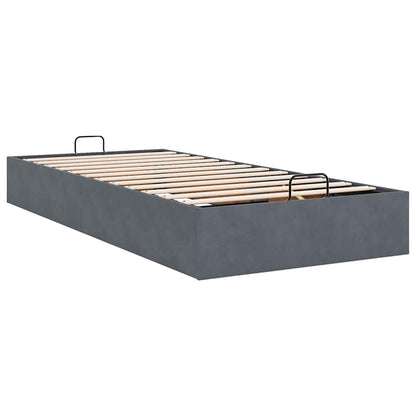 Ottoman-Bett ohne Matratze Dunkelgrau 90x200 cm Samt