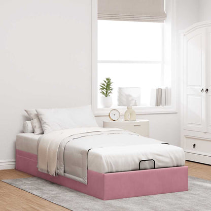 Ottoman-Bett ohne Matratze Rosa 90x200 cm Samt