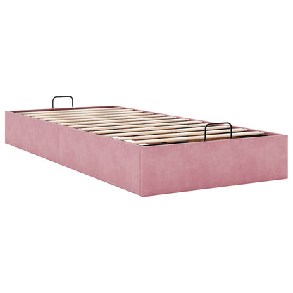 Ottoman-Bett ohne Matratze Rosa 90x200 cm Samt