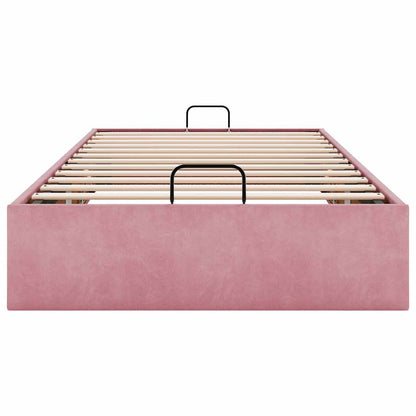 Ottoman-Bett ohne Matratze Rosa 90x200 cm Samt