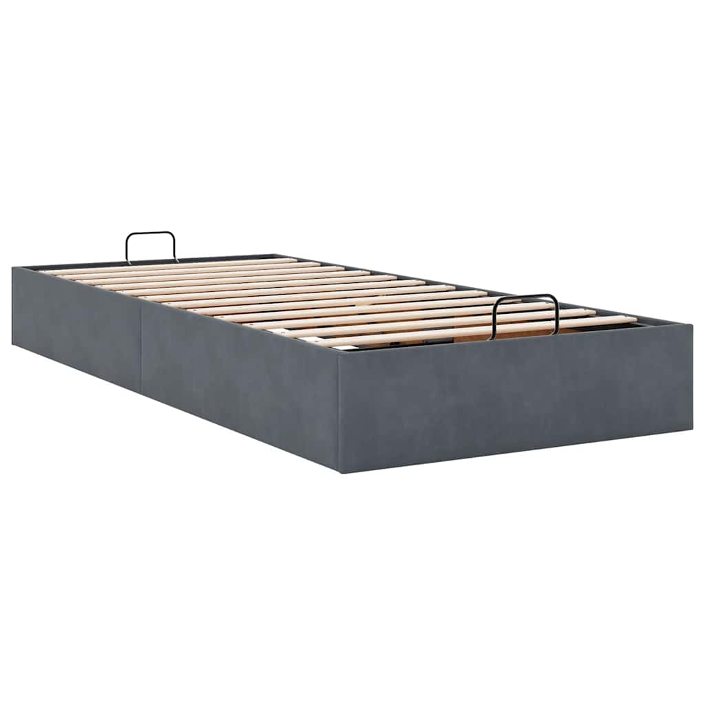 Ottoman-Bett ohne Matratze Dunkelgrau 100x200 cm Samt