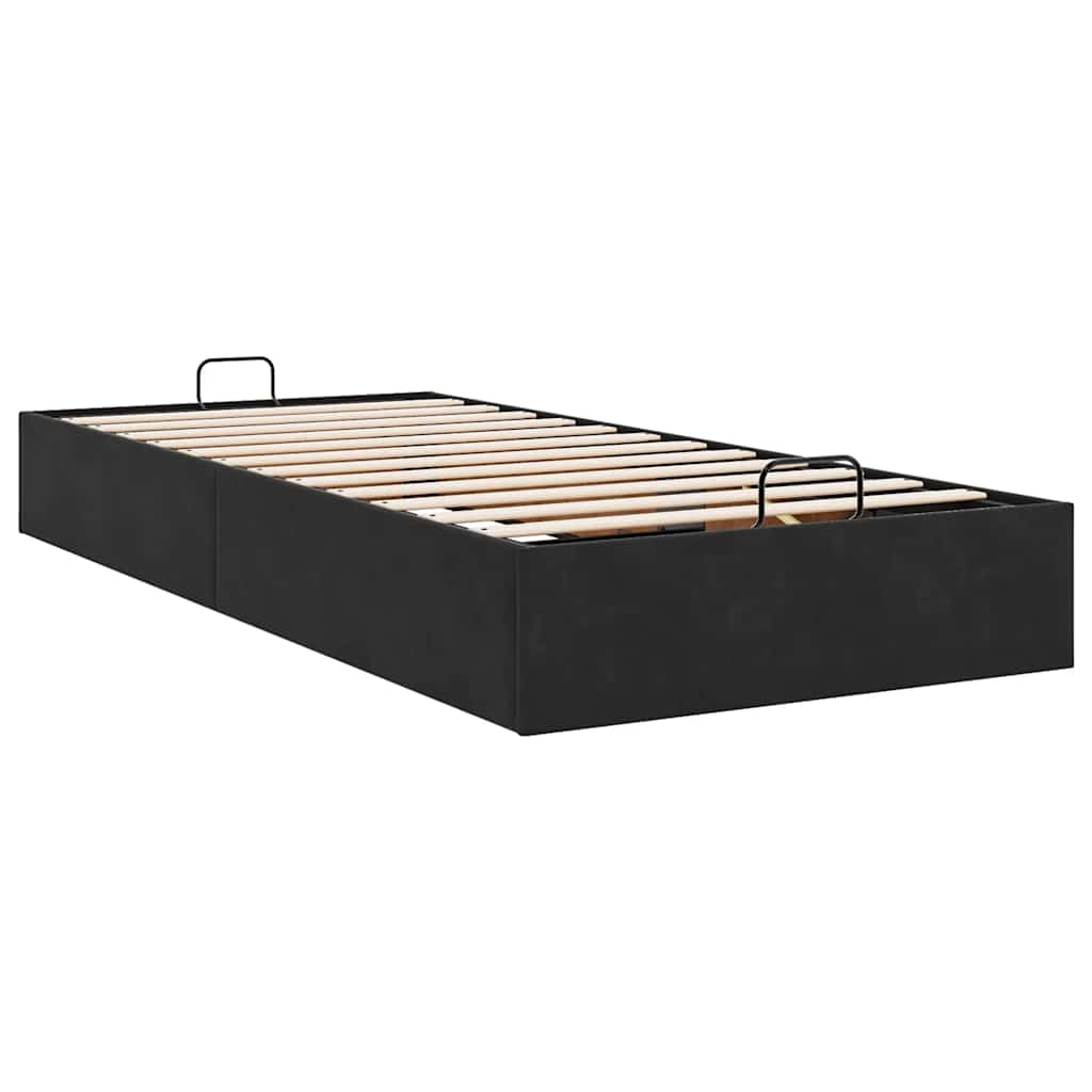 Ottoman-Bett ohne Matratze Schwarz 100x200 cm Samt