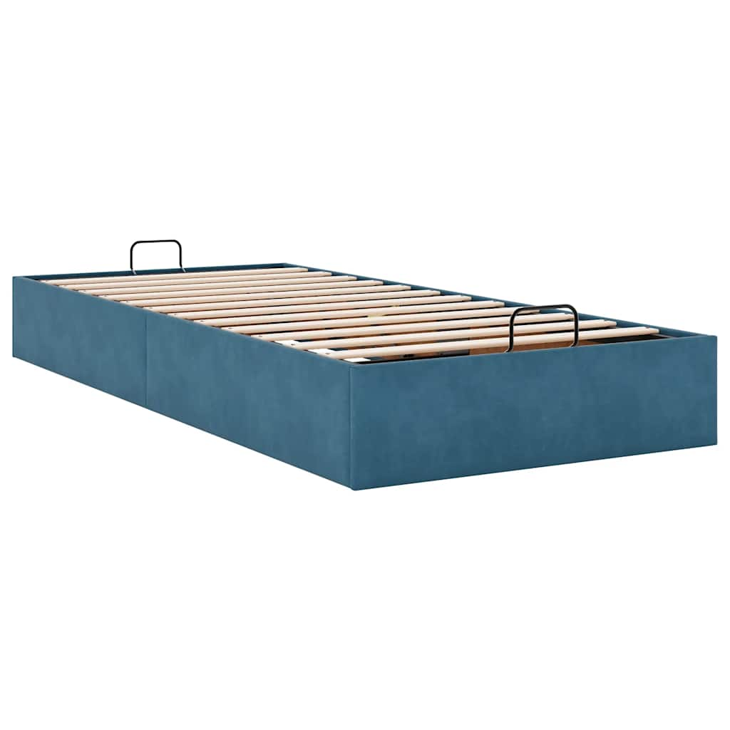 Ottoman-Bett ohne Matratze Dunkelblau 100x200 cm Samt