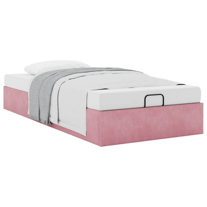 Ottoman-Bett ohne Matratze Rosa 100x200 cm Samt