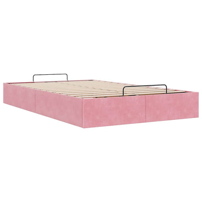 Ottoman-Bett ohne Matratze Rosa 120x190 cm Samt