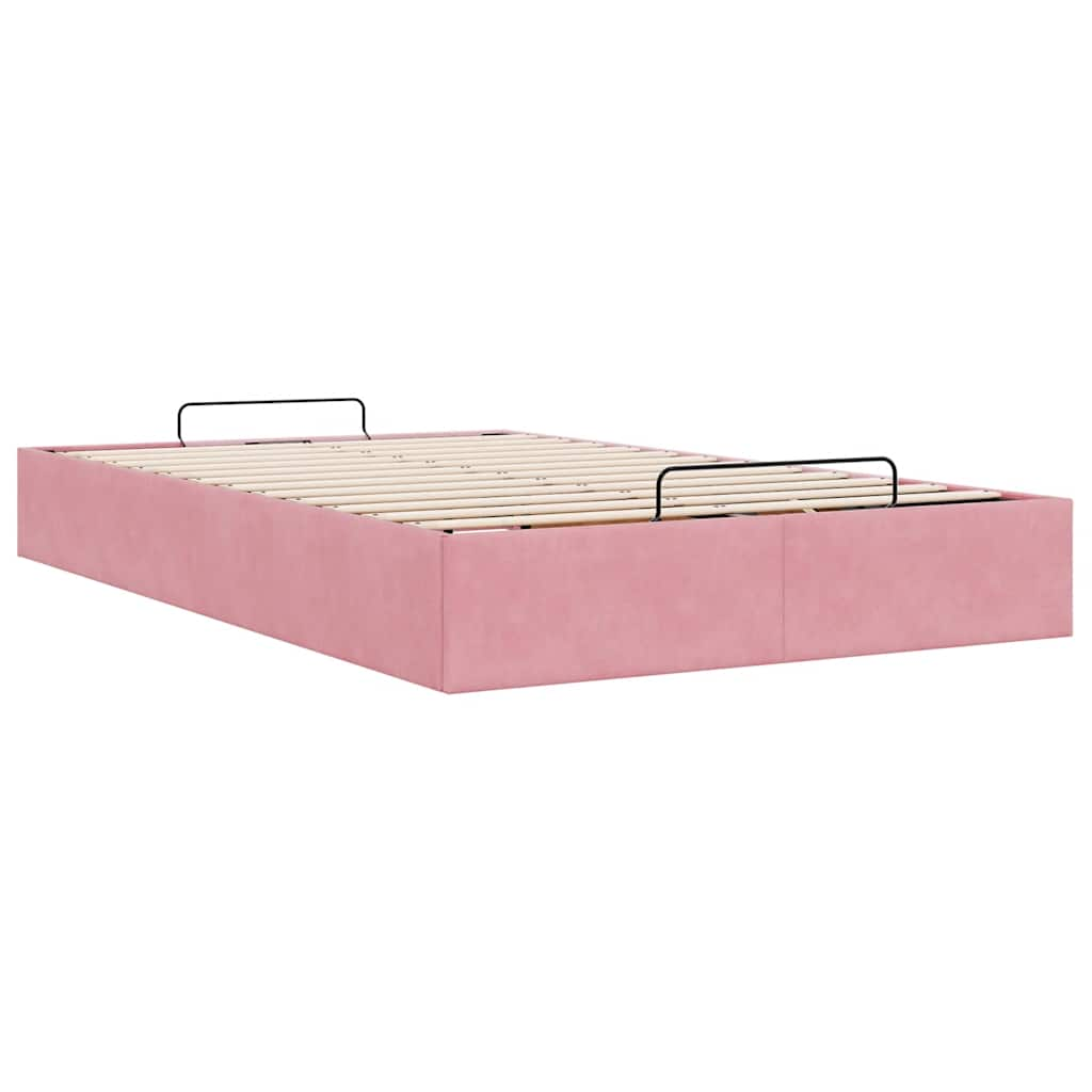 Ottoman-Bett ohne Matratze Rosa 120x190 cm Samt