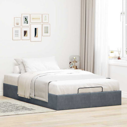 Ottoman-Bett ohne Matratze Dunkelgrau 120x200 cm Samt