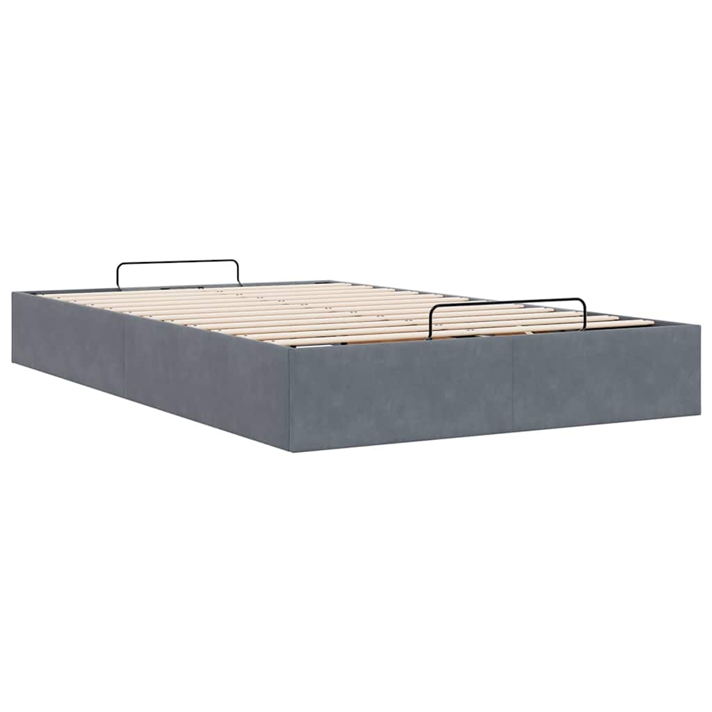 Ottoman-Bett ohne Matratze Dunkelgrau 120x200 cm Samt