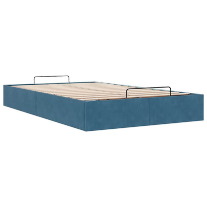 Ottoman-Bett ohne Matratze Dunkelblau 120x200 cm Samt