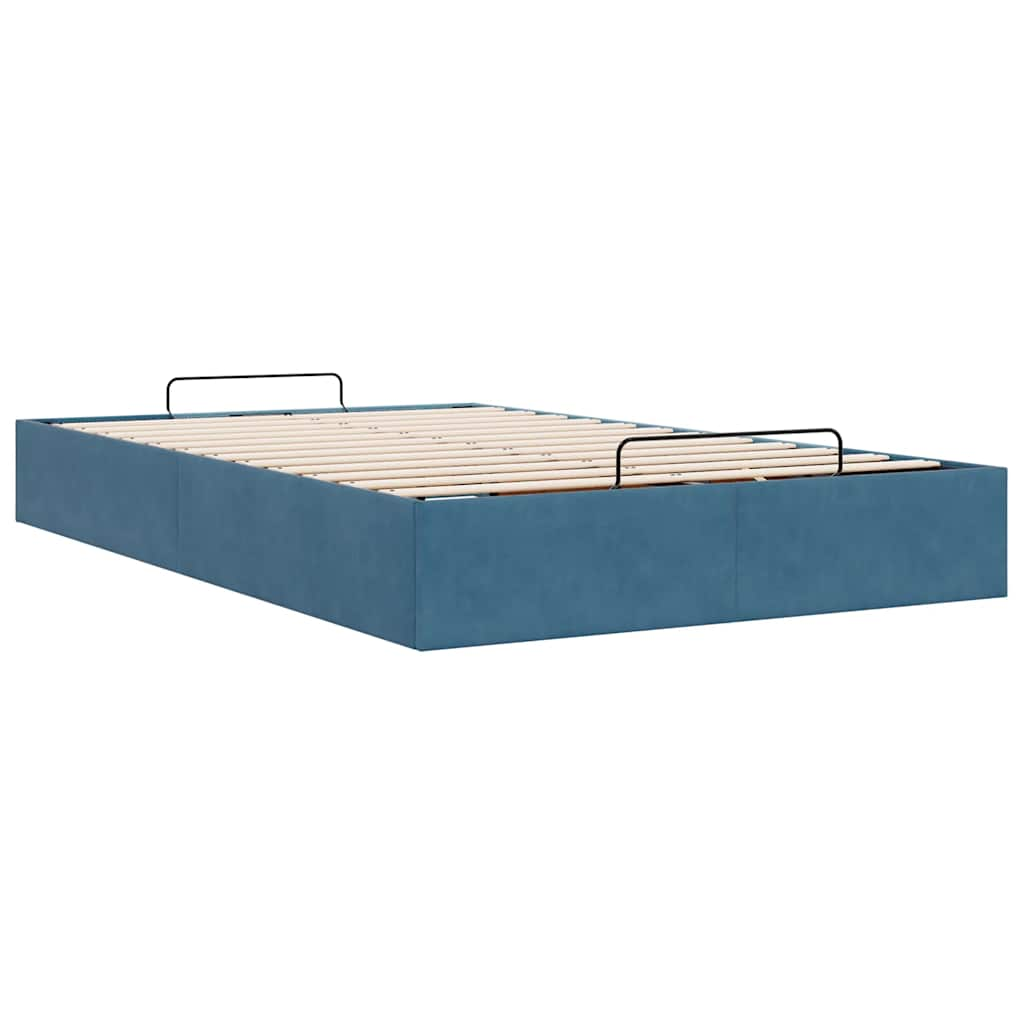 Ottoman-Bett ohne Matratze Dunkelblau 120x200 cm Samt