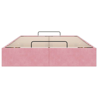 Ottoman-Bett ohne Matratze Rosa 120x200 cm Samt