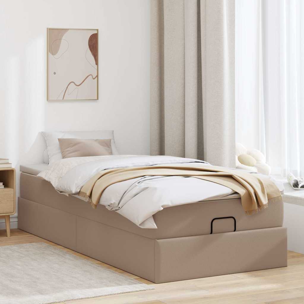 Ottoman-Bett mit Matratze Cappuccino-Braun 80x200 cm Kunstleder