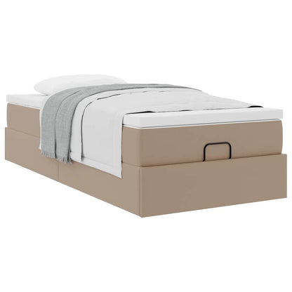 Ottoman-Bett mit Matratze Cappuccino-Braun 80x200 cm Kunstleder