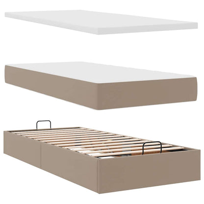 Ottoman-Bett mit Matratze Cappuccino-Braun 80x200 cm Kunstleder