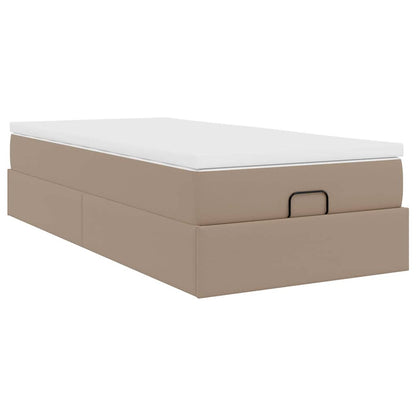 Ottoman-Bett mit Matratze Cappuccino-Braun 90x190 cm Kunstleder