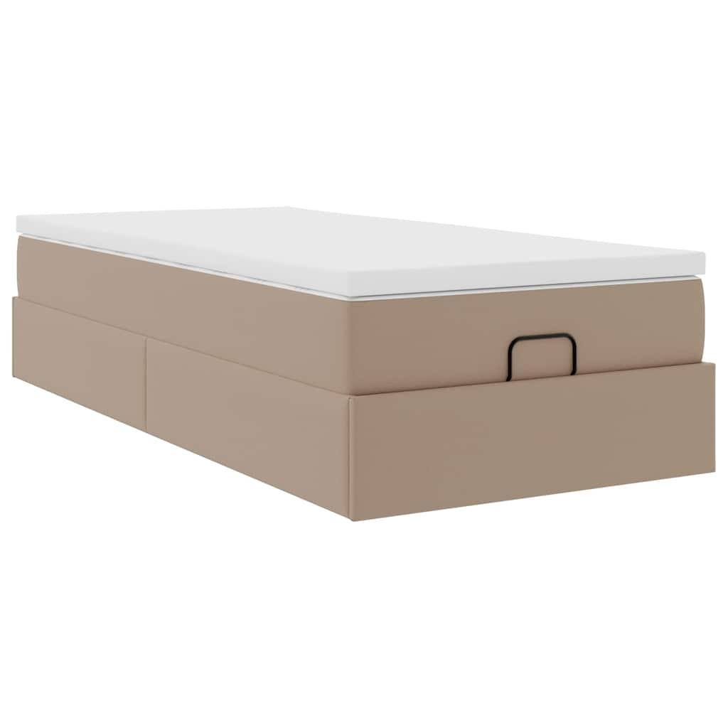 Ottoman-Bett mit Matratze Cappuccino-Braun 90x200 cm Kunstleder