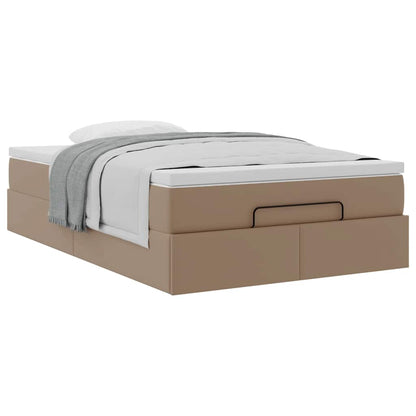 Ottoman-Bett mit Matratze Cappuccino-Braun 120x200cm Kunstleder