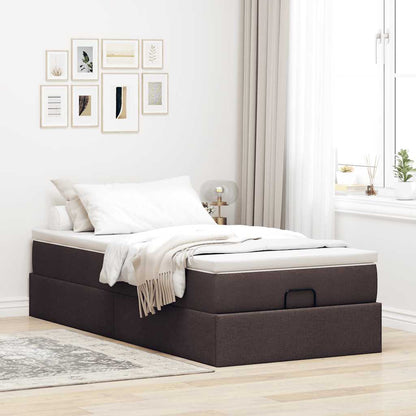 Ottoman-Bett mit Matratze Dunkelbraun 90x190 cm Stoff