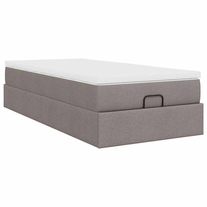 Ottoman-Bett mit Matratze Taupe 90x190 cm Stoff