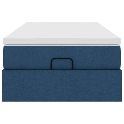 Ottoman-Bett mit Matratze Blau 90x200 cm Stoff