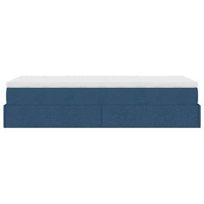 Ottoman-Bett mit Matratze Blau 90x200 cm Stoff